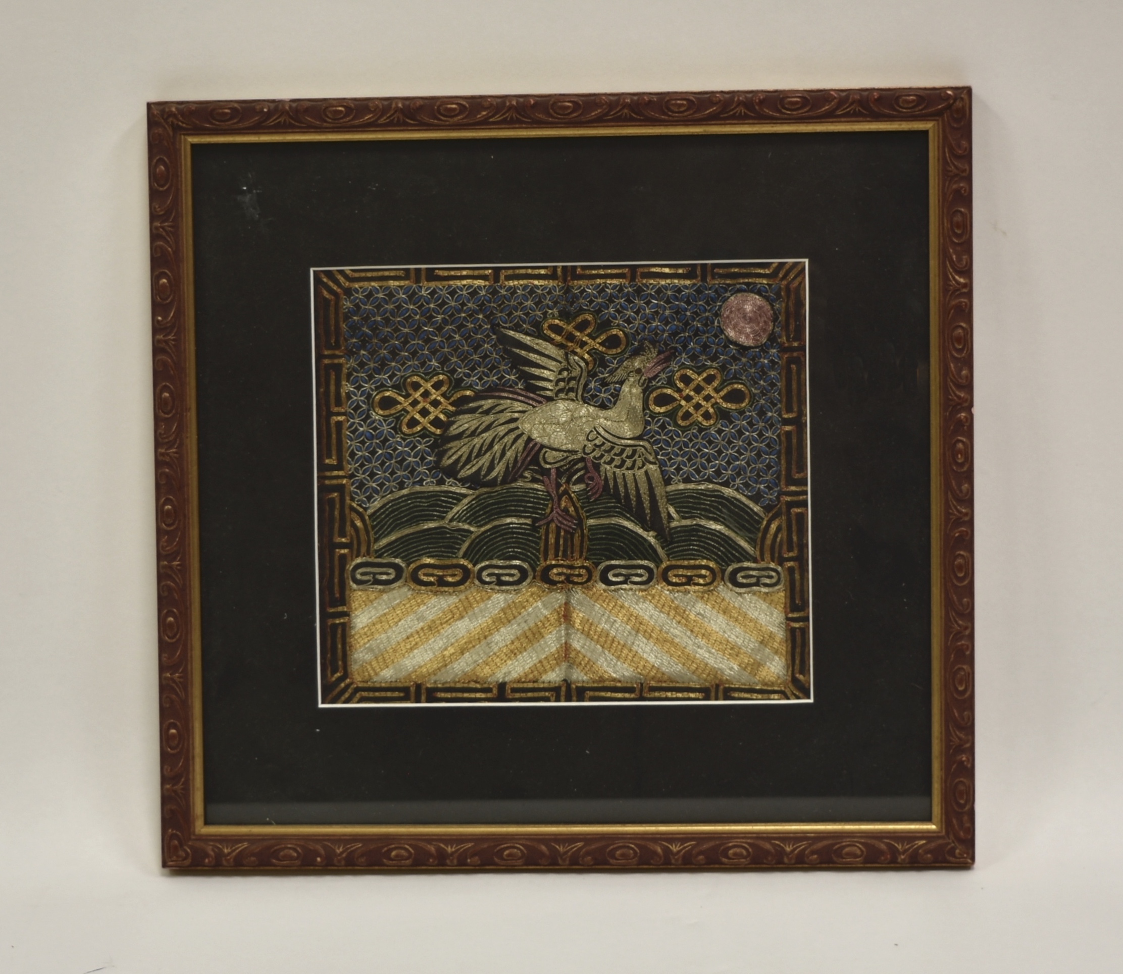 CHINESE FRAMED EMBROIDERY "BUZI" W/
