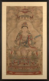 Chinese Framed Scroll of Kwan