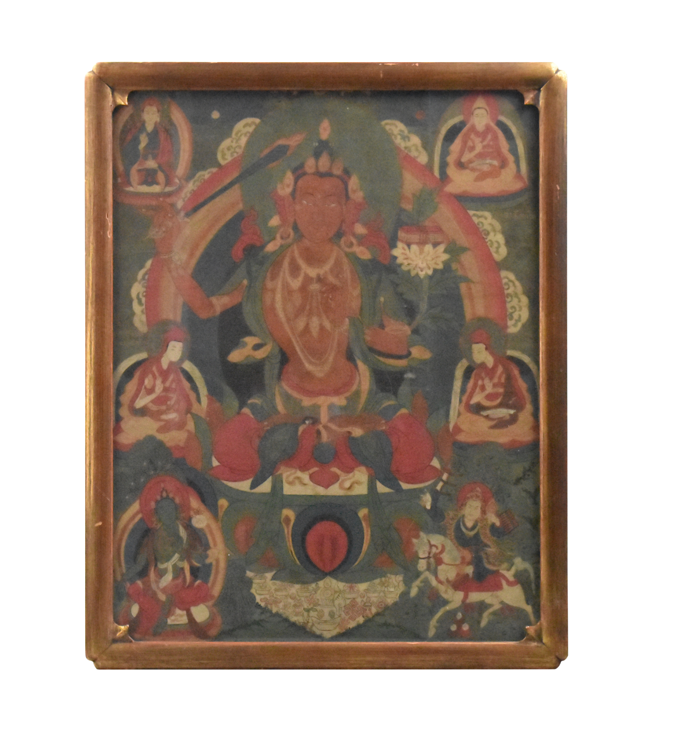 CHINESE FRAMED TANGKA PAINTING,QING