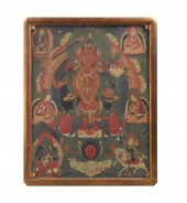 CHINESE FRAMED TANGKA PAINTING