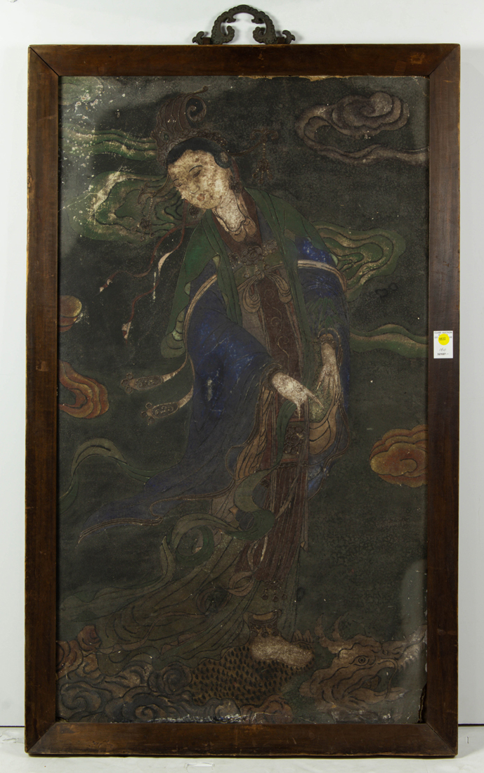 CHINESE FRESCO PAINTING OF