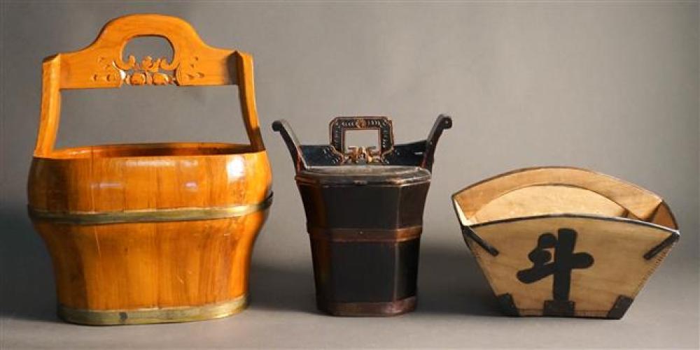 CHINESE FRUITWOOD BASKET, WOOD
