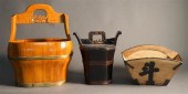 CHINESE FRUITWOOD BASKET, WOOD