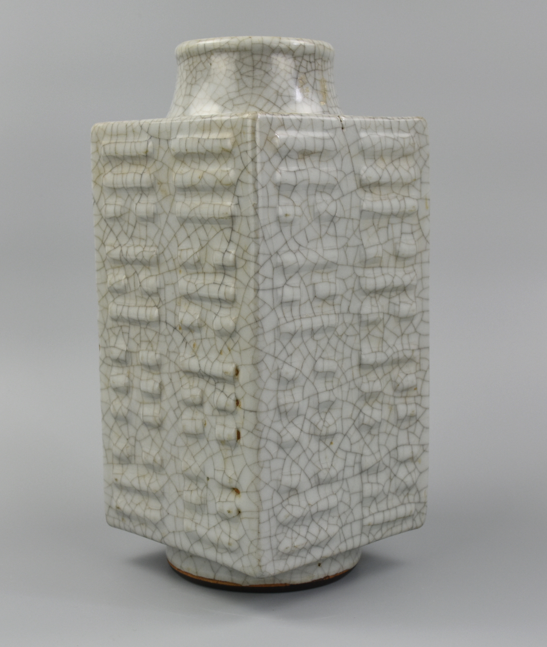 CHINESE GE GLAZED CONG VASE W /