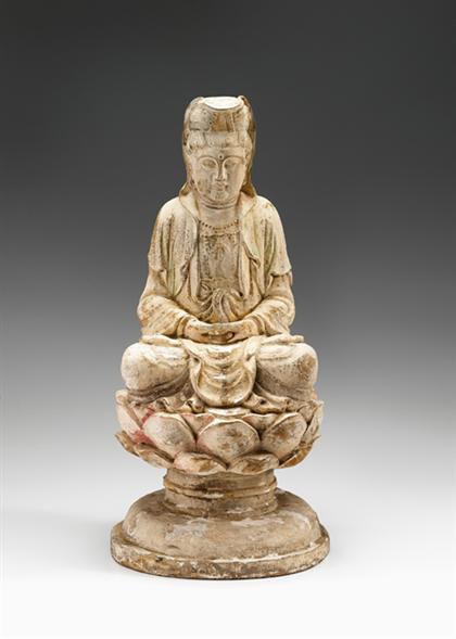 Chinese gesso and pigment decorated