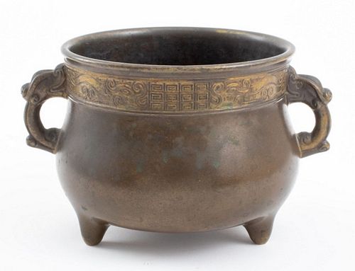 CHINESE GILT &AMP; PATINATED BRONZE