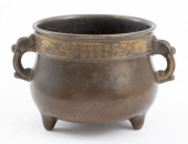 CHINESE GILT &AMP; PATINATED B