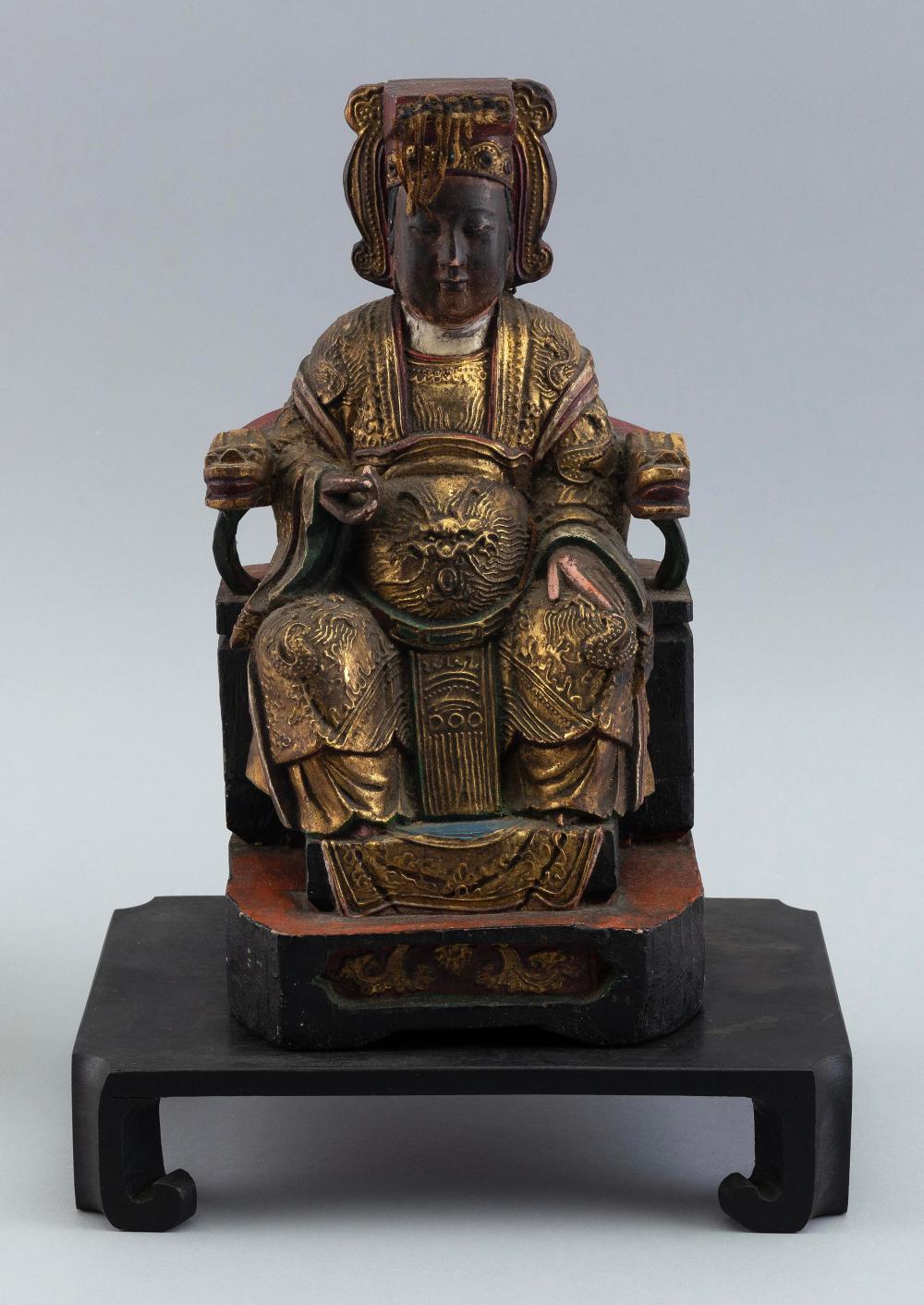 CHINESE GILT AND RED LACQUERED