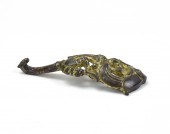 CHINESE GILT BRONZE BELT HOOK,