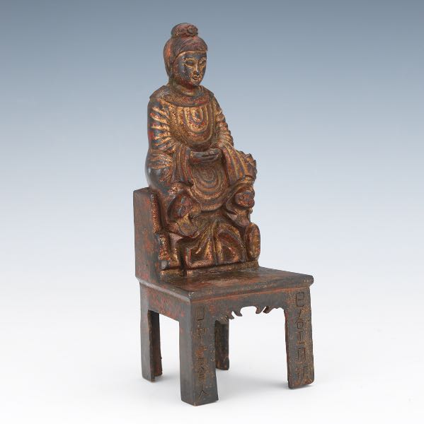 CHINESE GILT BRONZE BRONZE SEATED
