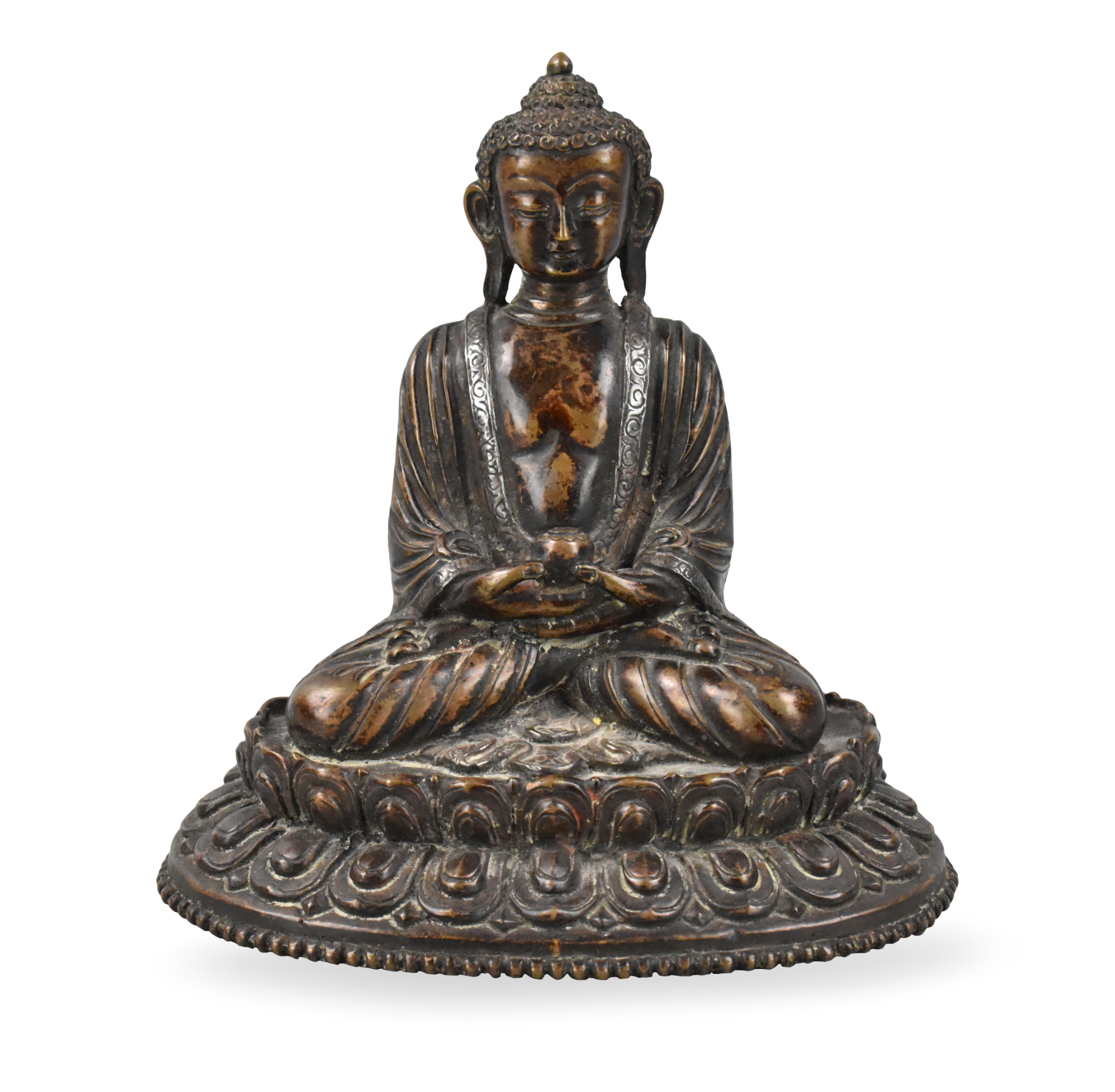 CHINESE GILT BRONZE BUDDHA