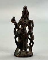 CHINESE GILT BRONZE BUDDHA FIG