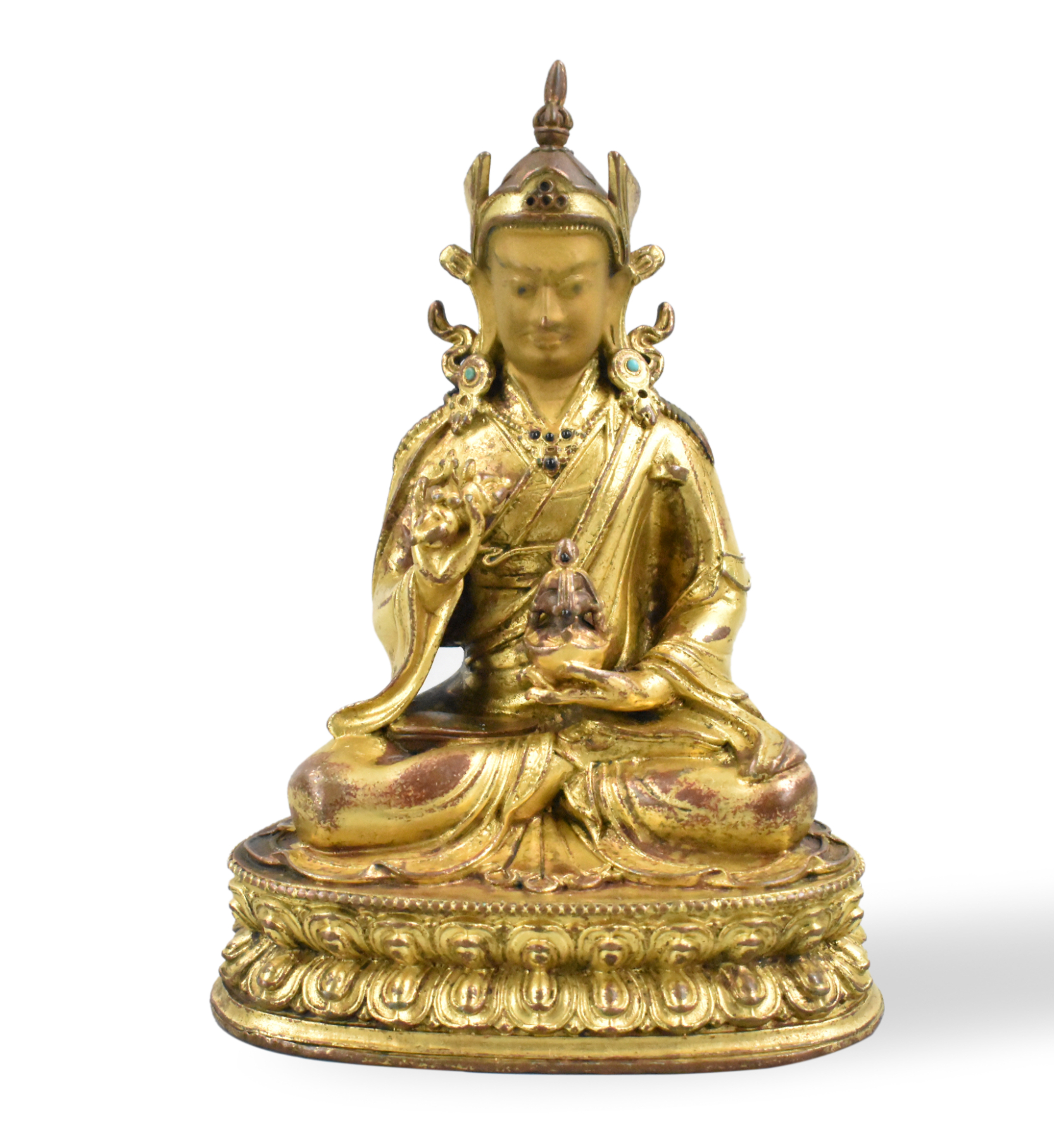 CHINESE GILT BRONZE BUDDHA