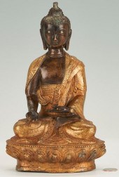CHINESE GILT BRONZE BUDDHA FIG