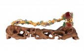 CHINESE GILT BRONZE & ENAMEL S