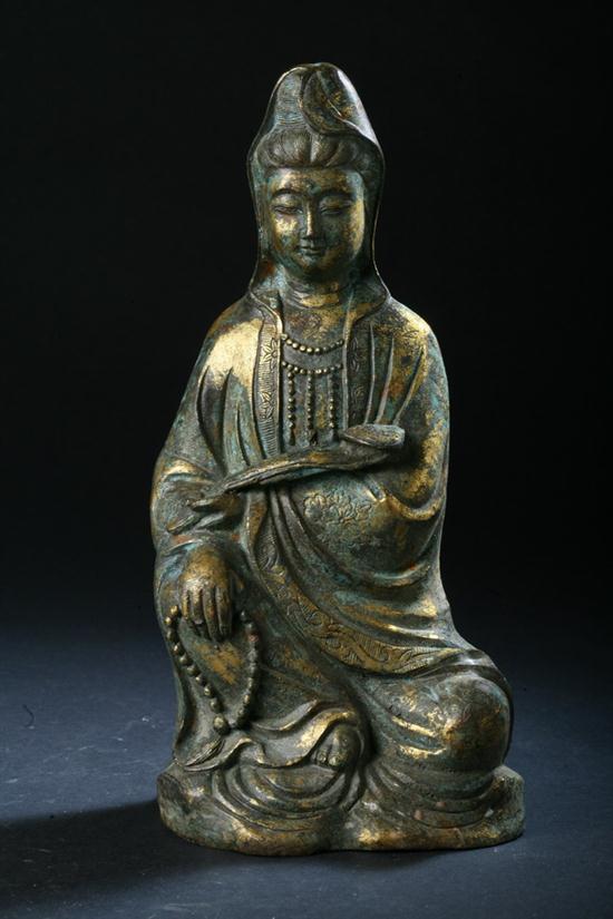 CHINESE GILT BRONZE FIGURE OF