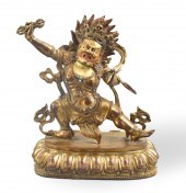CHINESE GILT BRONZE FIGURE OF