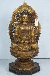 CHINESE GILT BRONZE FIGURE OF