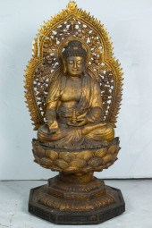 CHINESE GILT BRONZE FIGURE OF