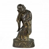 CHINESE GILT BRONZE FIGURE OF