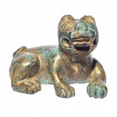 CHINESE GILT BRONZE FIGURE OF