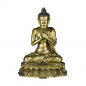 CHINESE GILT BRONZE FIGURE OF