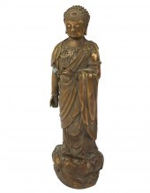 CHINESE GILT BRONZE FIGURE OF