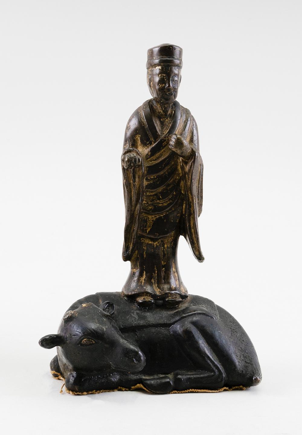 CHINESE GILT-BRONZE FIGURE OF A