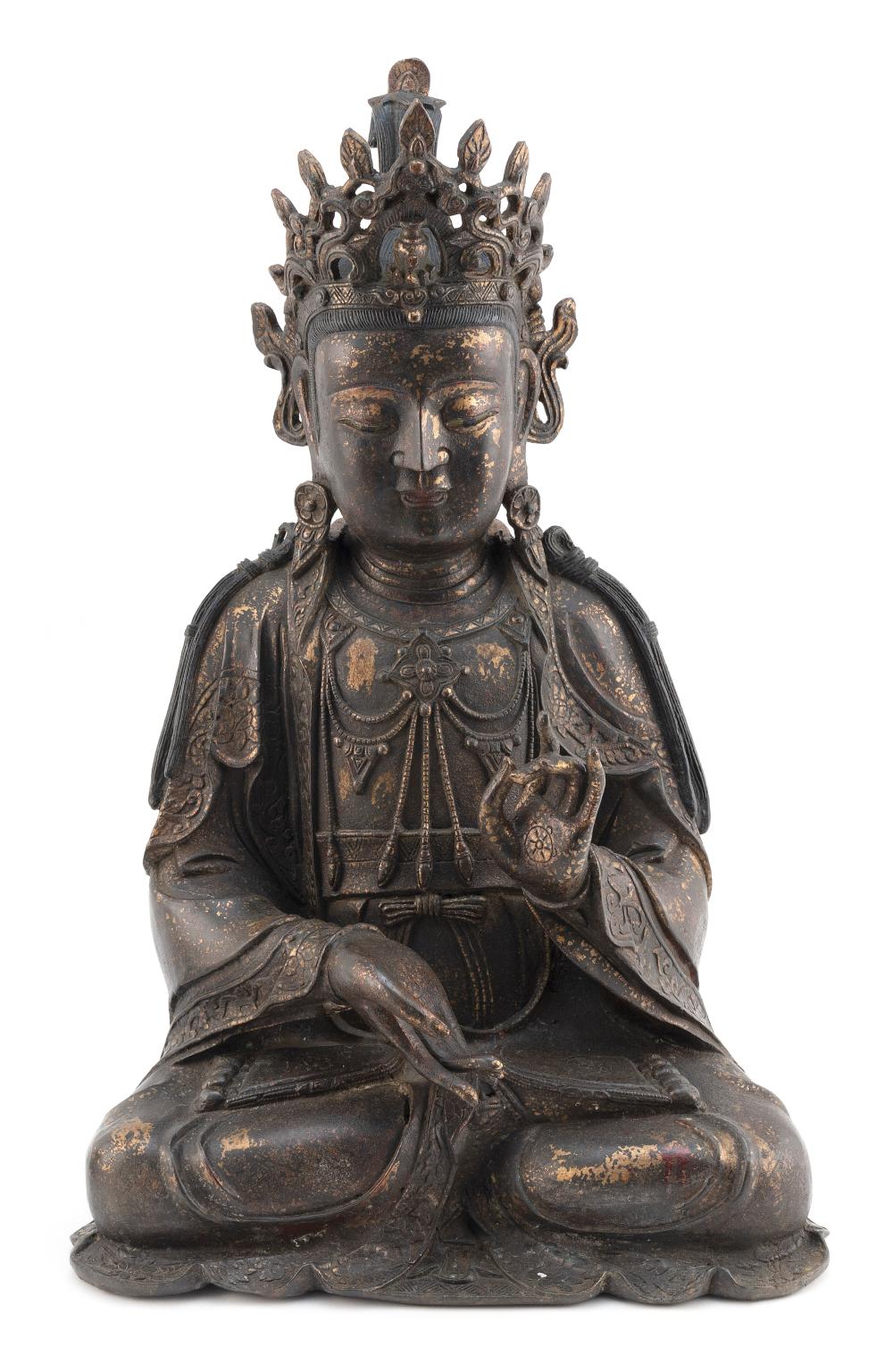 CHINESE GILT-BRONZE FIGURE OF
