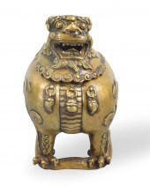 CHINESE GILT BRONZE FOO LION I