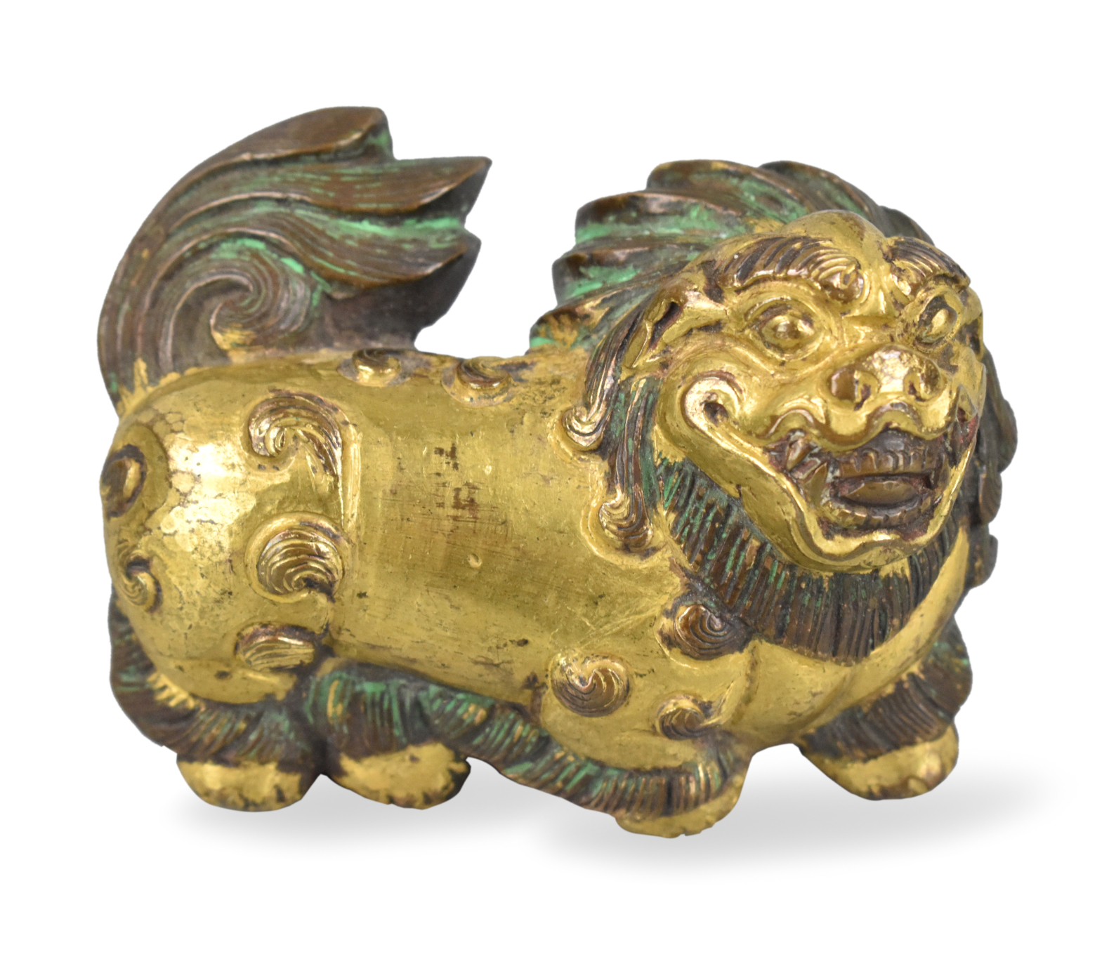 CHINESE GILT BRONZE LION