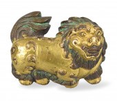 CHINESE GILT BRONZE LION FIGUR