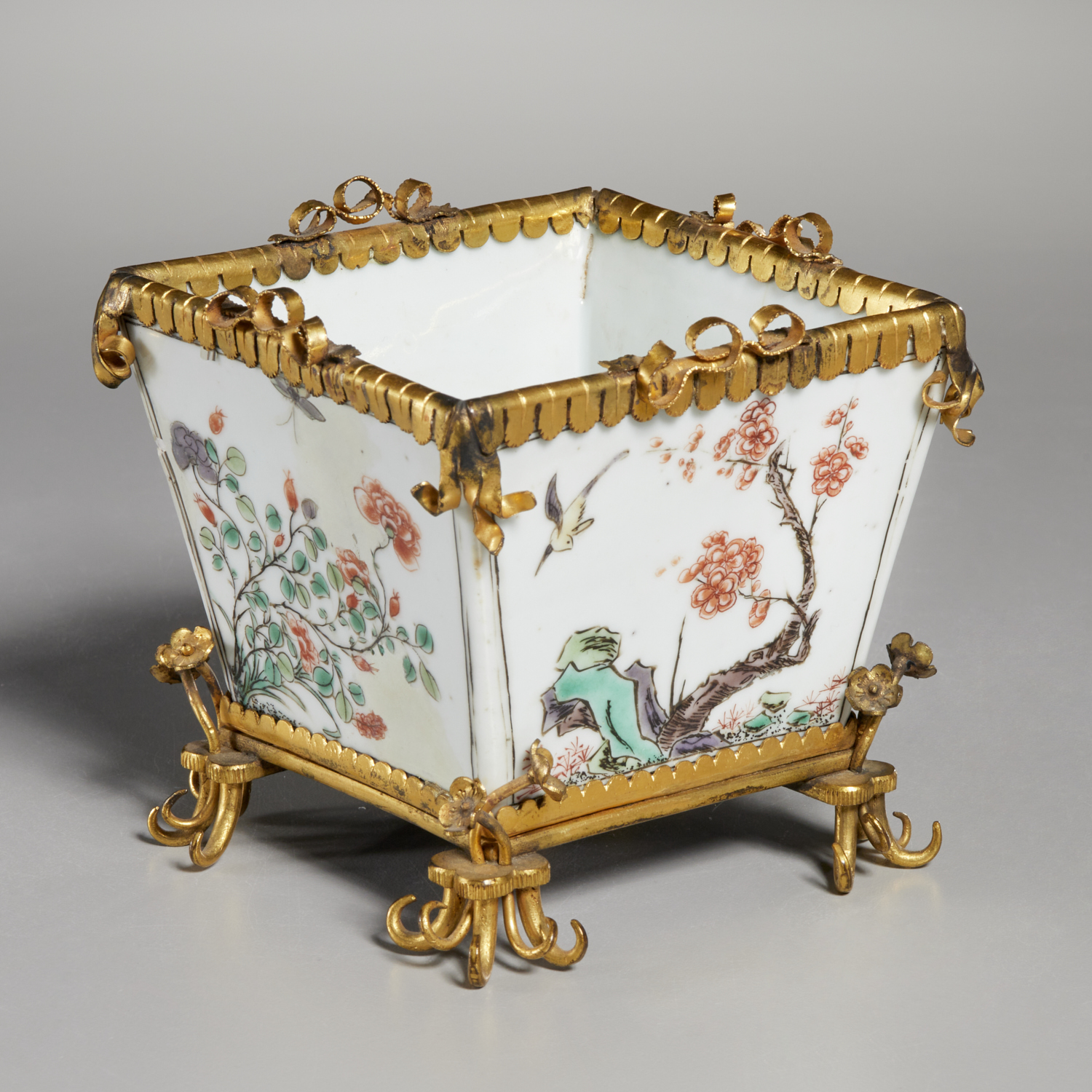 CHINESE GILT BRONZE MOUNTED FAMILLE