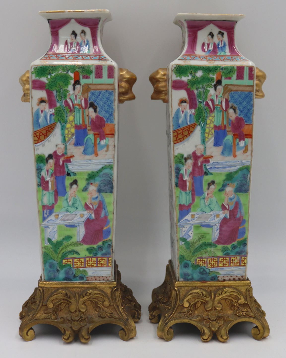 CHINESE GILT BRONZE MOUNTED ROSE