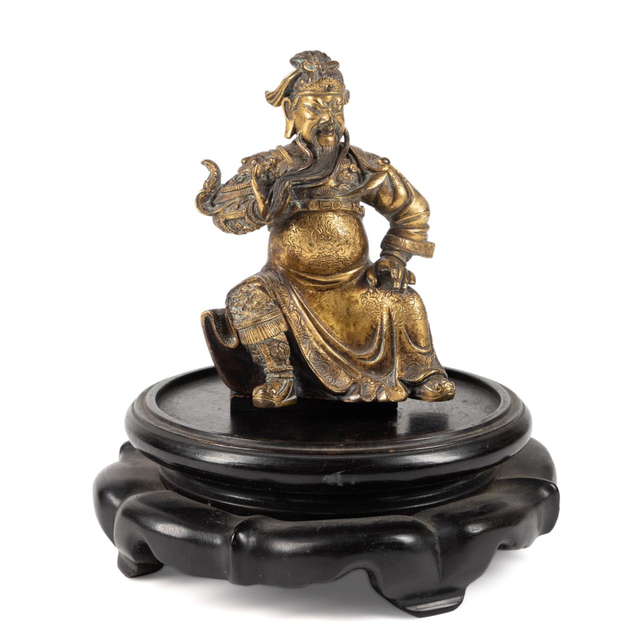 CHINESE GILT BRONZE SEATED