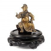 CHINESE GILT BRONZE SEATED GUA