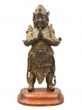 CHINESE GILT BRONZE "SKANDA" F