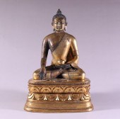 CHINESE GILT BRONZE SKYAMUNI B