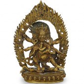 CHINESE GILT BRONZE STATUEDESC