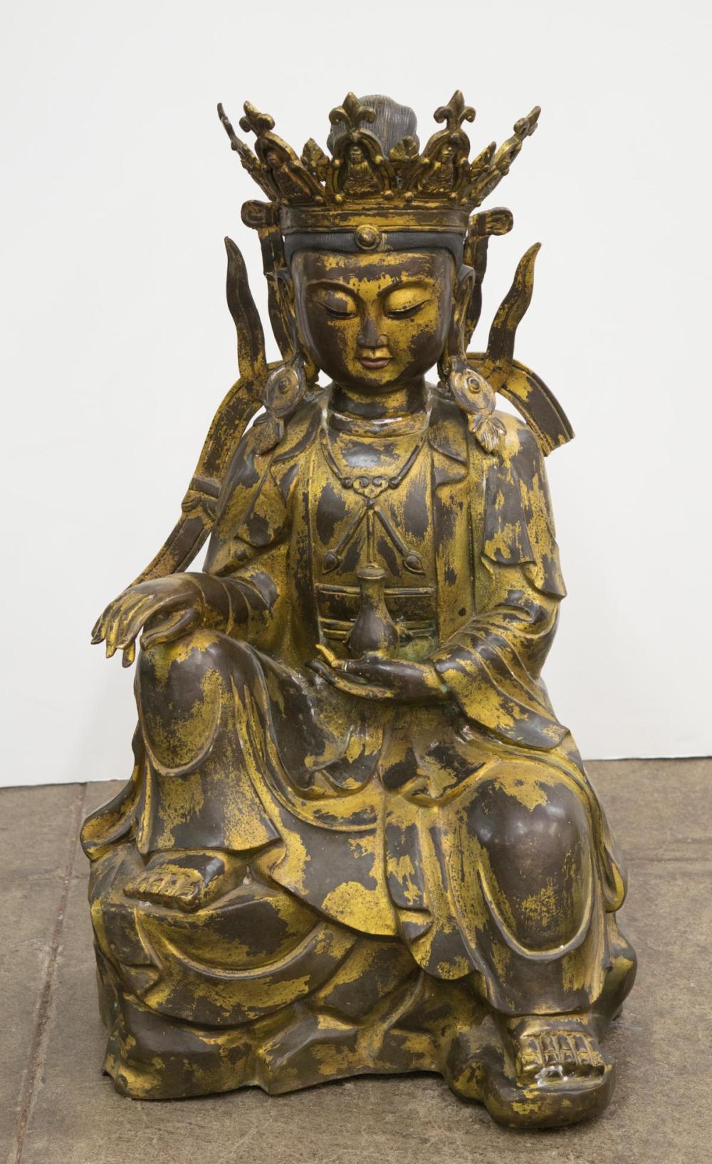 CHINESE GILT BRONZE VAIROCANA