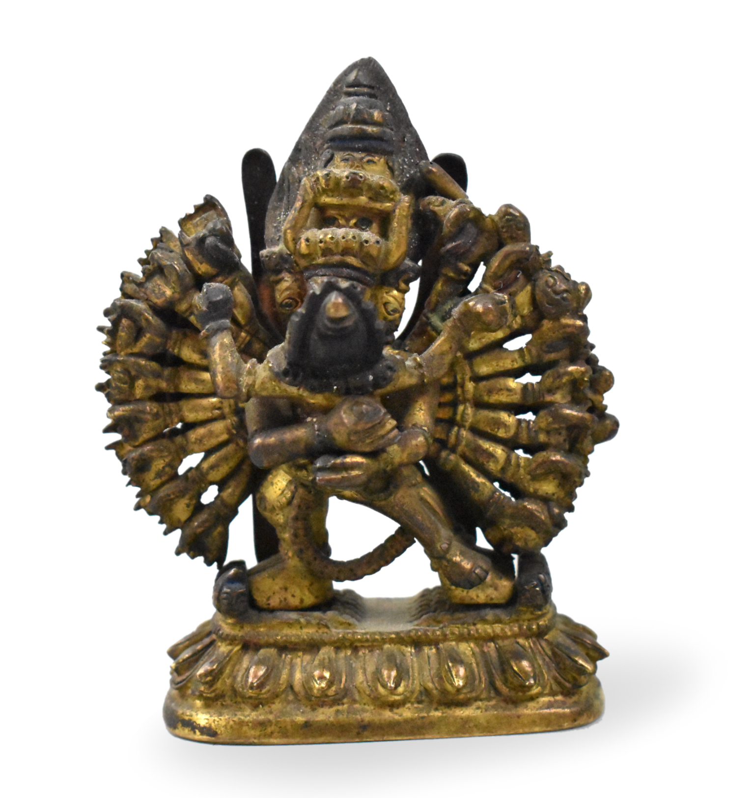 CHINESE GILT BRONZE VAJRABHAIRAVA