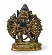 CHINESE GILT BRONZE VAJRABHAIR