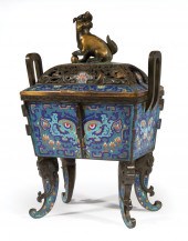 CHINESE GILT BRONZEM CLOISONNE