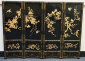CHINESE GILT DECORATED BLACK L