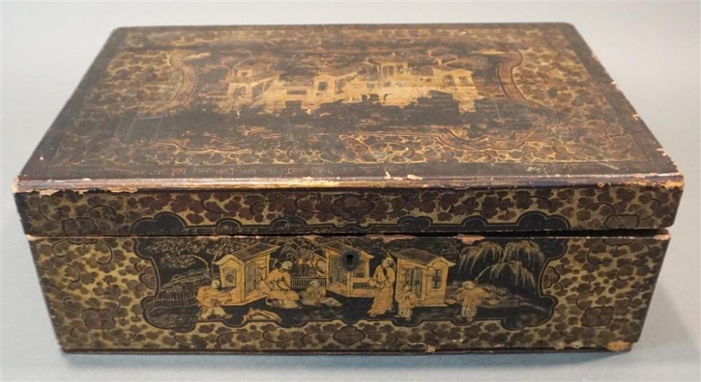 CHINESE GILT DECORATED BLACK