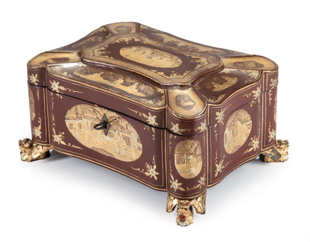 CHINESE GILT-DECORATED BROWN