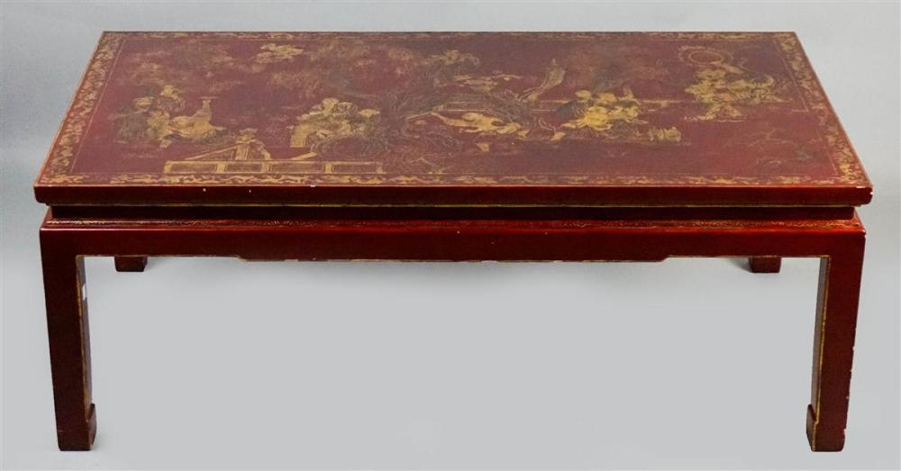 CHINESE GILT-DECORATED SCARLET