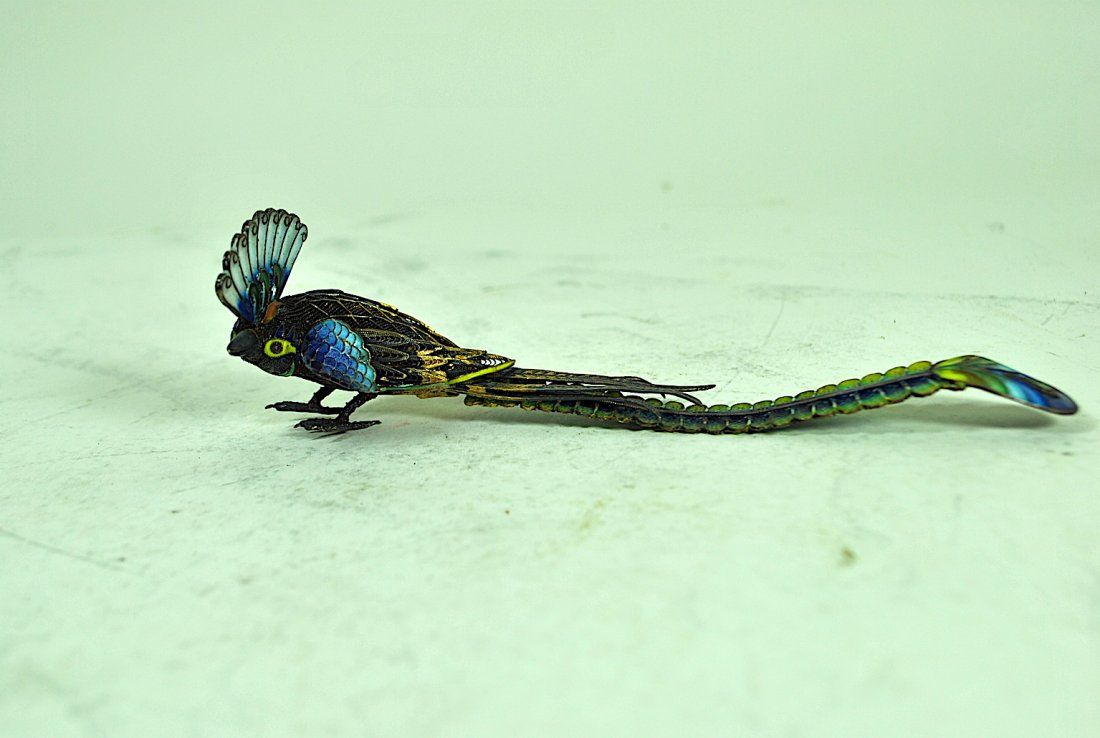 CHINESE GILT & ENAMEL ON SILVER