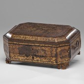 Chinese Gilt Lacquer Sewing Bo
