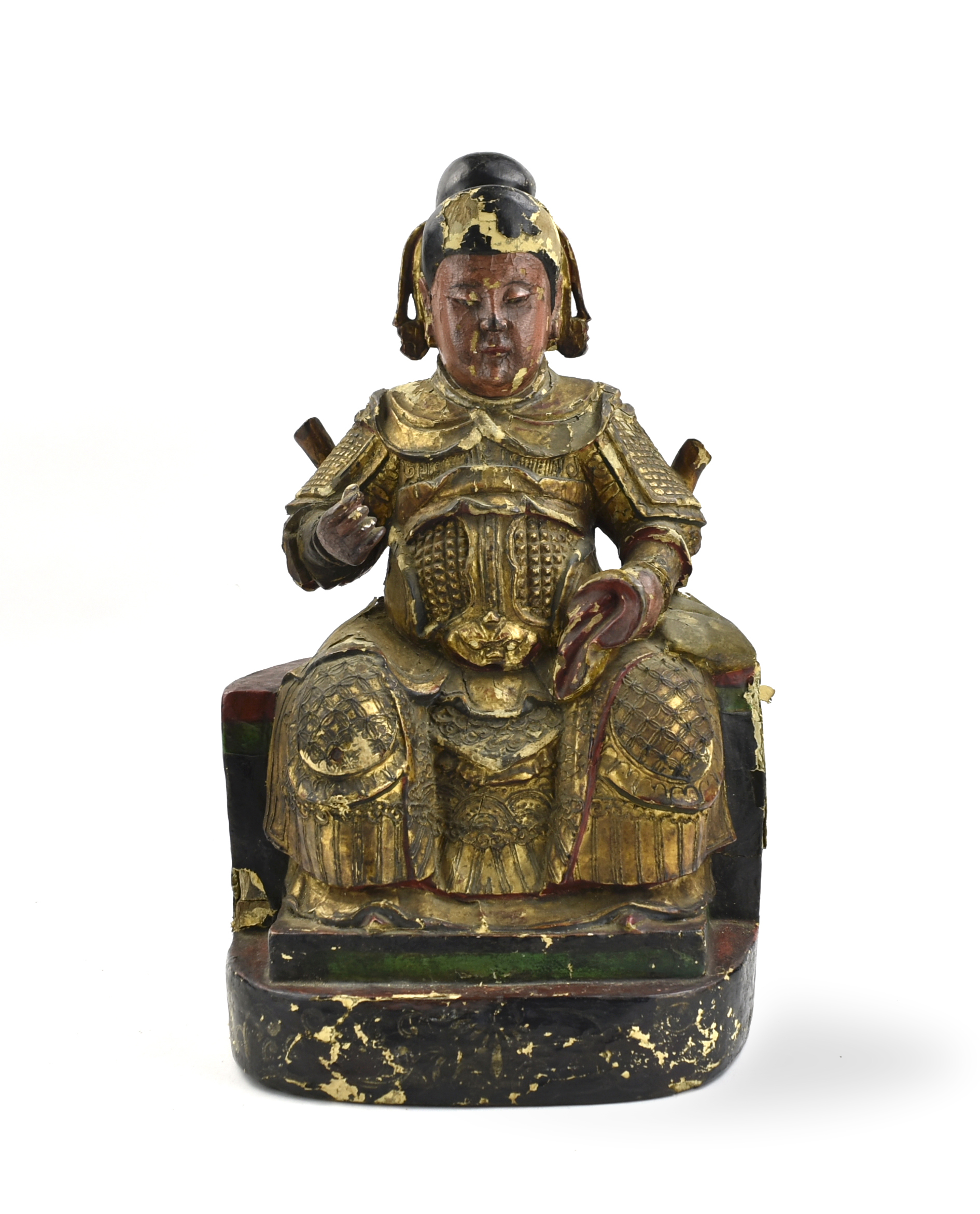 CHINESE GILT LACQUER WOOD FIGURE OF